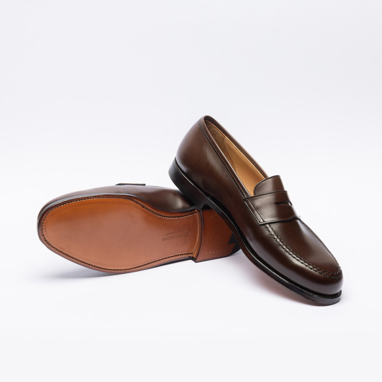 Mocassino penny loafer Crockett & Jones Boston in pelle marrone