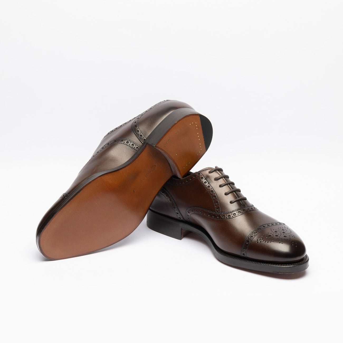 Scarpa stringata Edward Green Cadogan fit.F in pelle dark oak antique