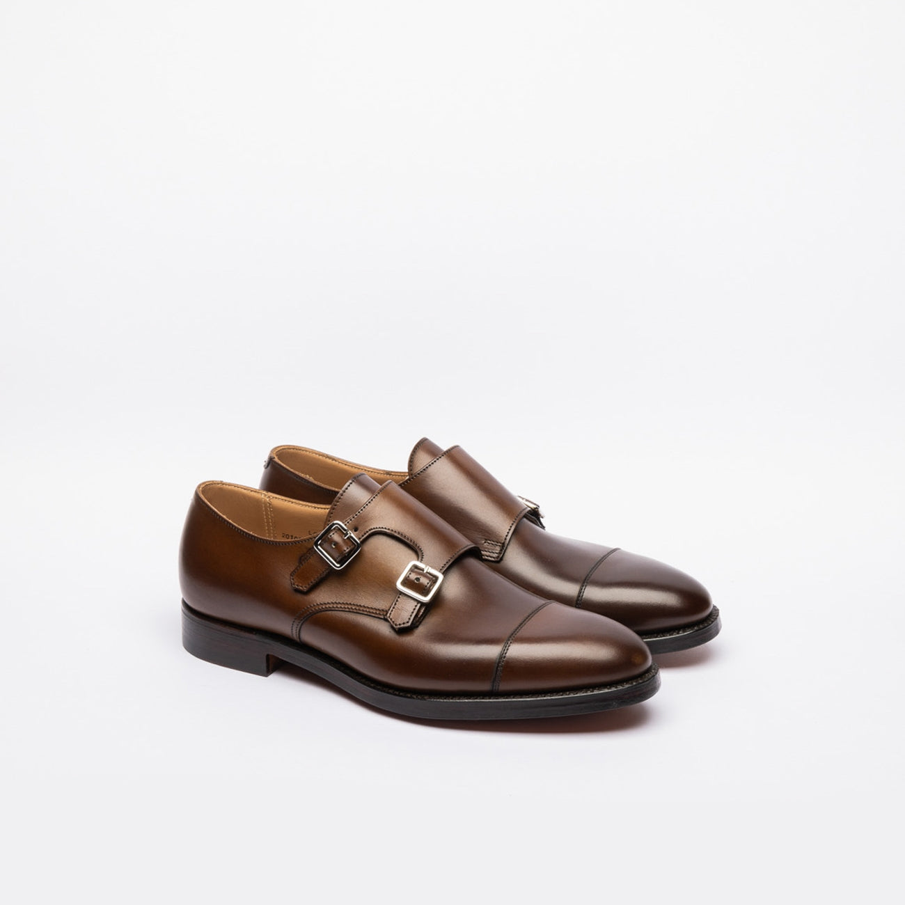 Doppia fibbia Crockett & Jones Lowndes 4 in pelle spazzolata marrone