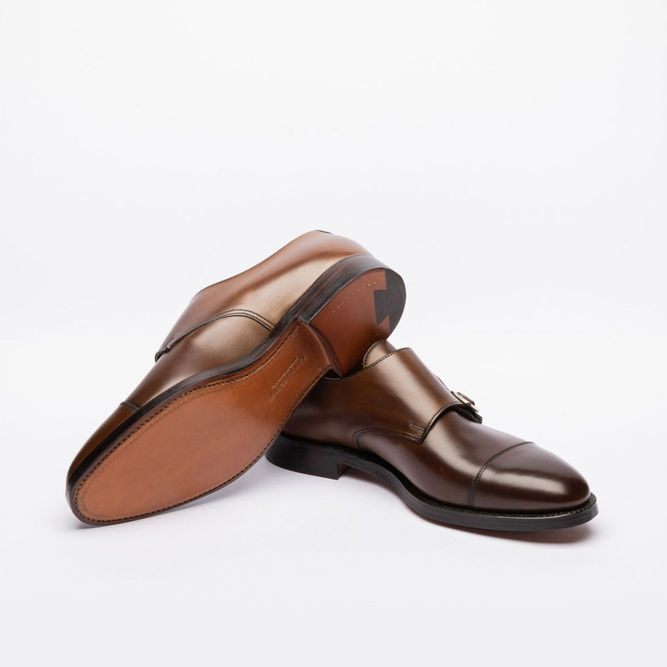 Doppia fibbia Crockett & Jones Lowndes 4 in pelle spazzolata marrone