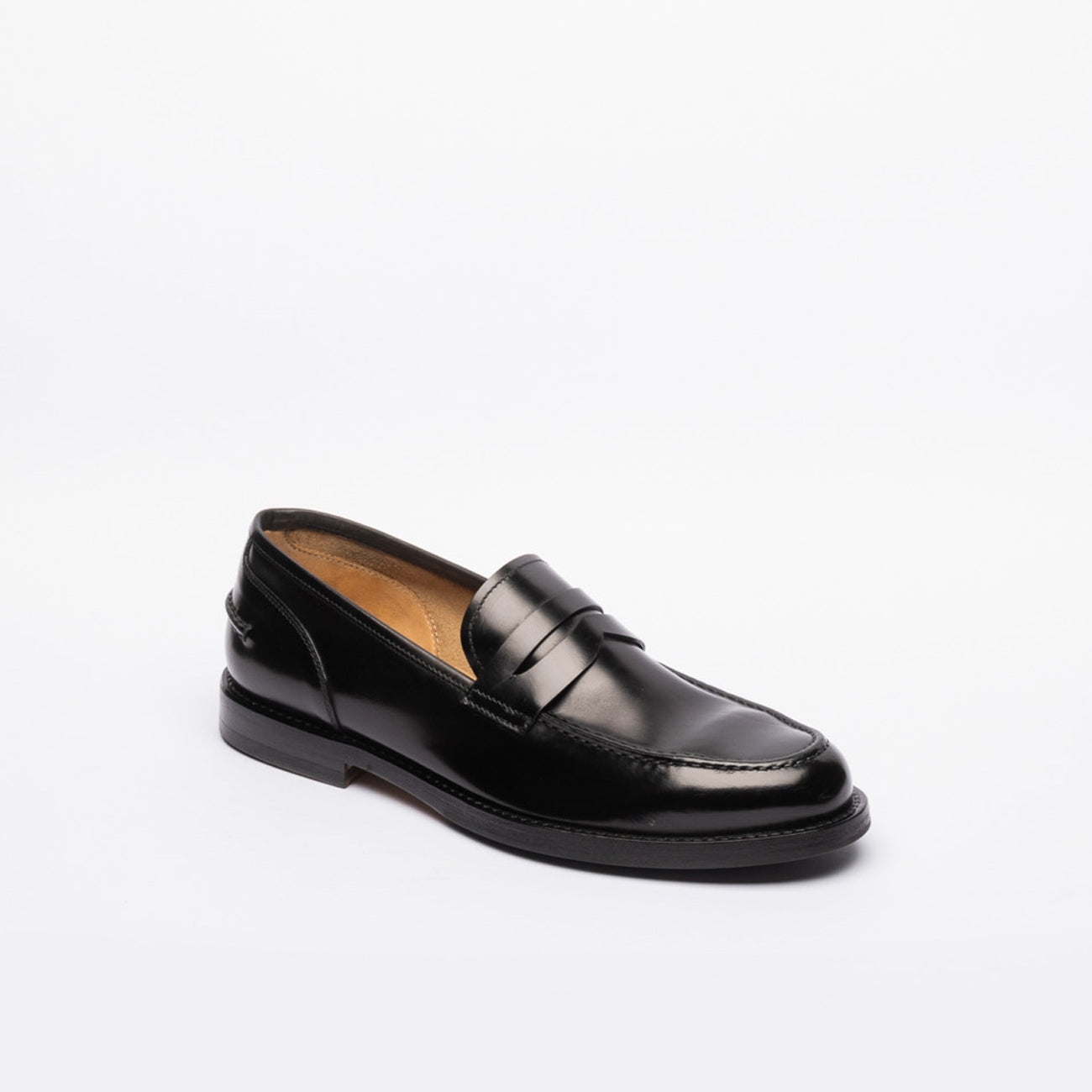 Mocassino penny loafer A. Fasciani Zen 57020 in pelle spazzolata nera