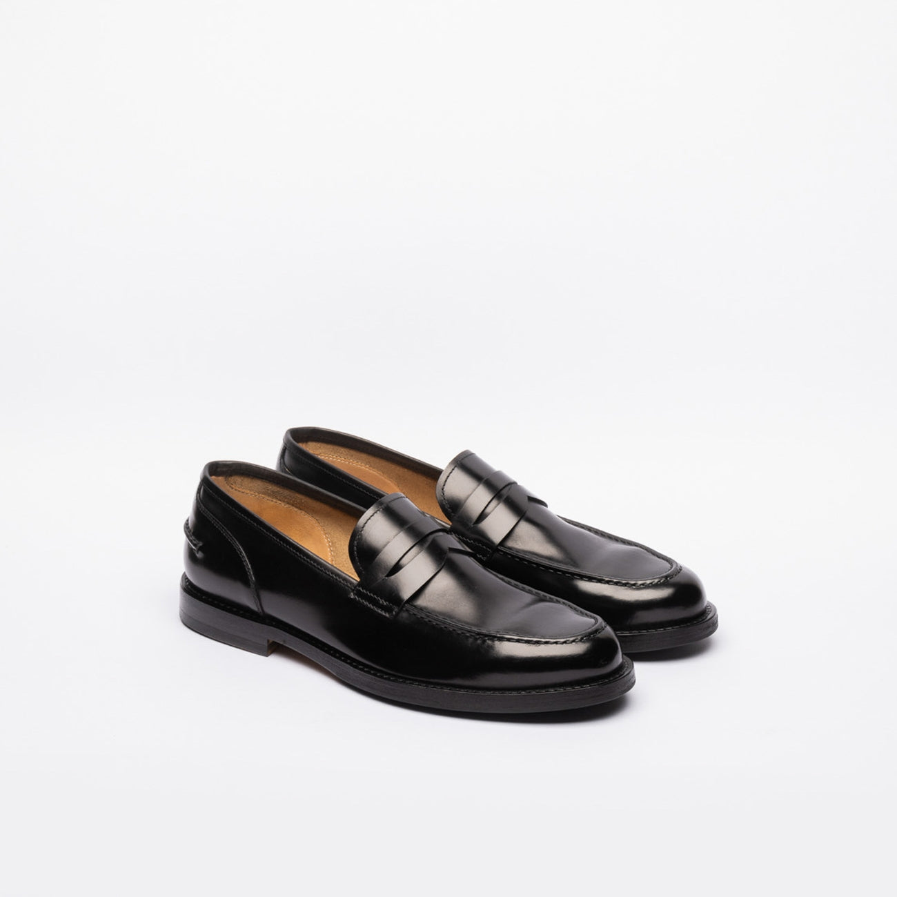 Mocassino penny loafer A. Fasciani Zen 57020 in pelle spazzolata nera