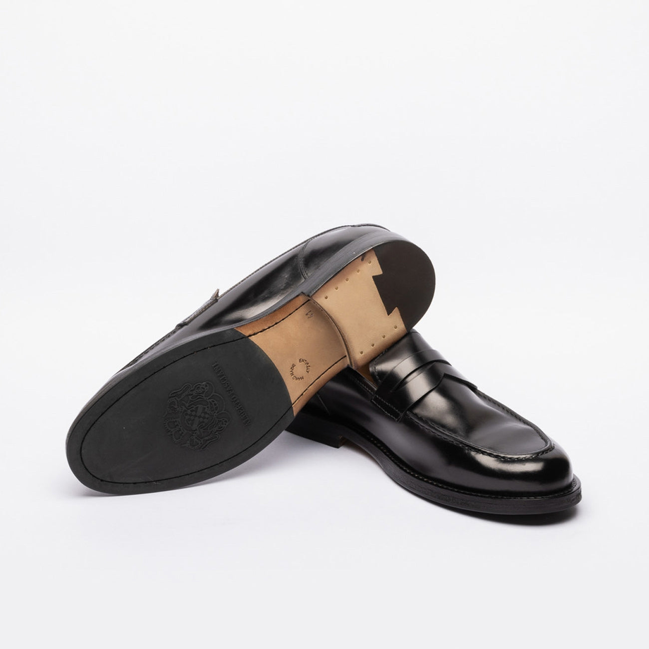 Mocassino penny loafer A. Fasciani Zen 57020 in pelle spazzolata nera