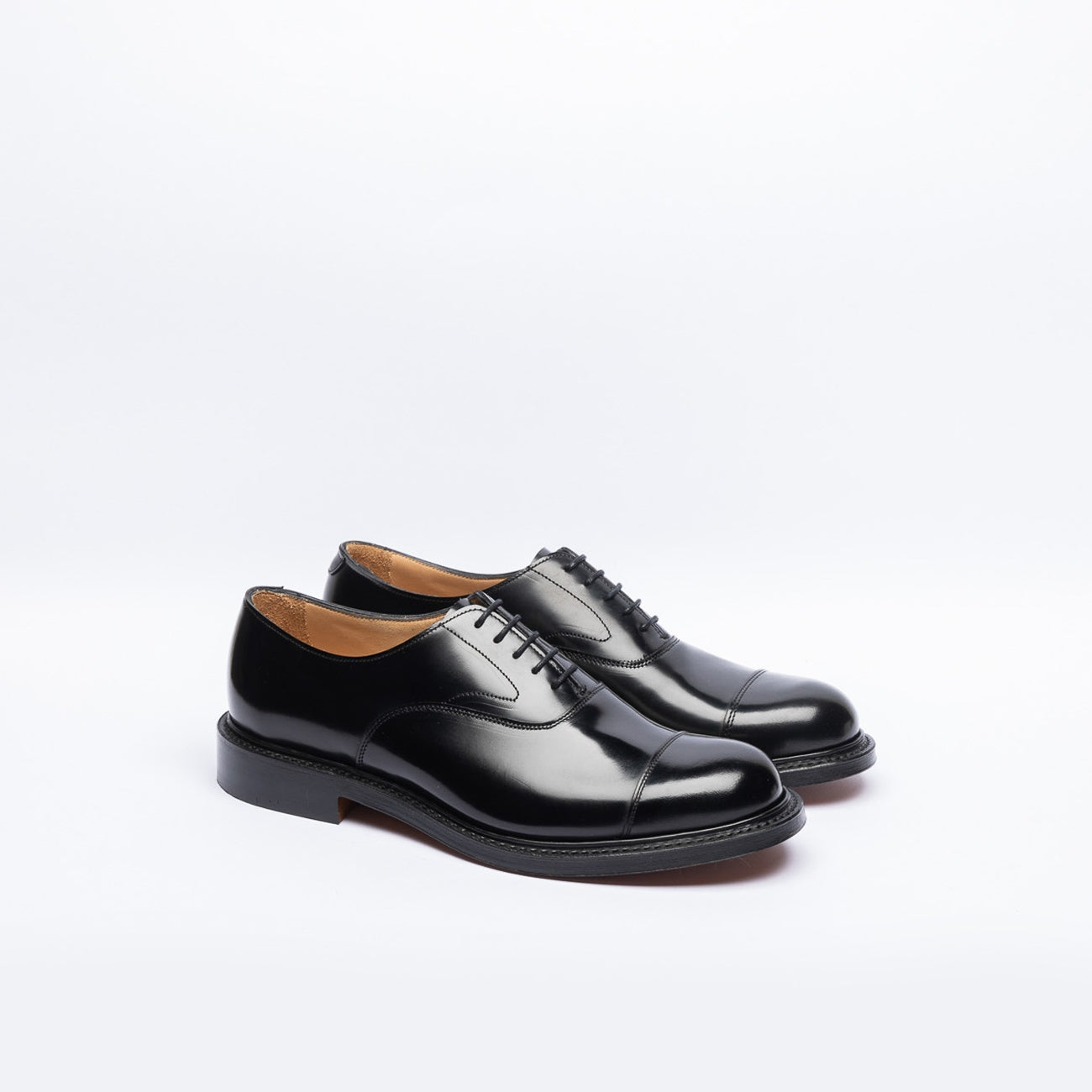 Stringata oxford Cheaney Joseph & Sons Greenwich in pelle spazzolata nera