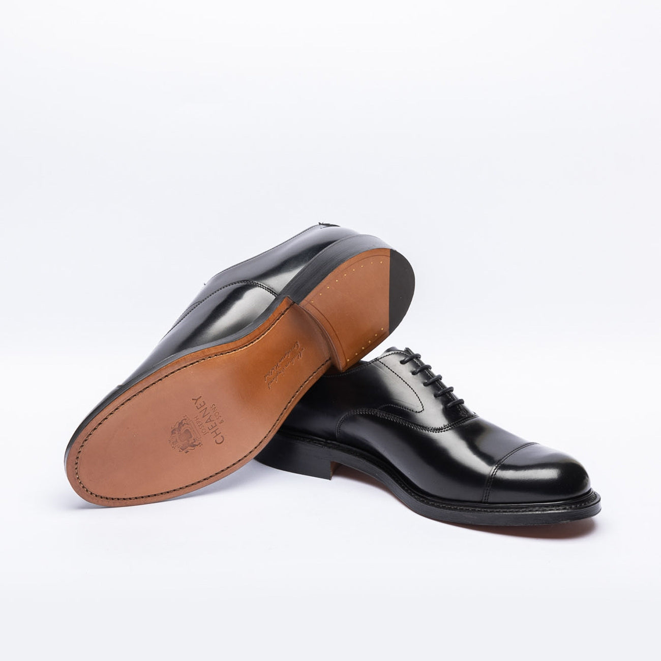 Stringata oxford Cheaney Joseph & Sons Greenwich in pelle spazzolata nera
