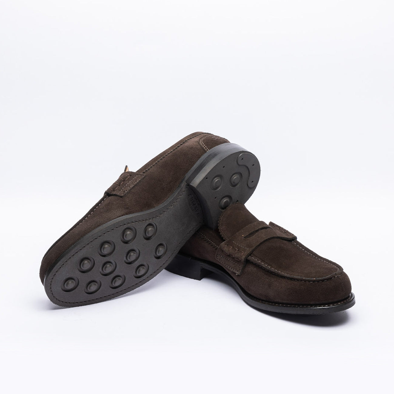 Mocassino penny loafer Cheaney Joseph & Sons Dorking II R in camoscio marrone