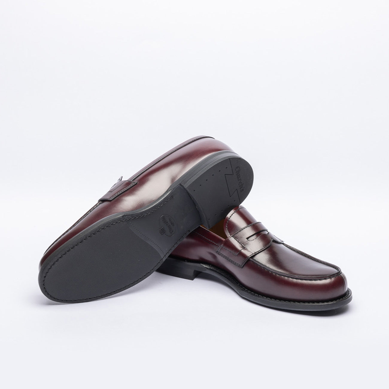 Mocassino penny loafer Church's Gateshead in pelle spazzolata bordeaux