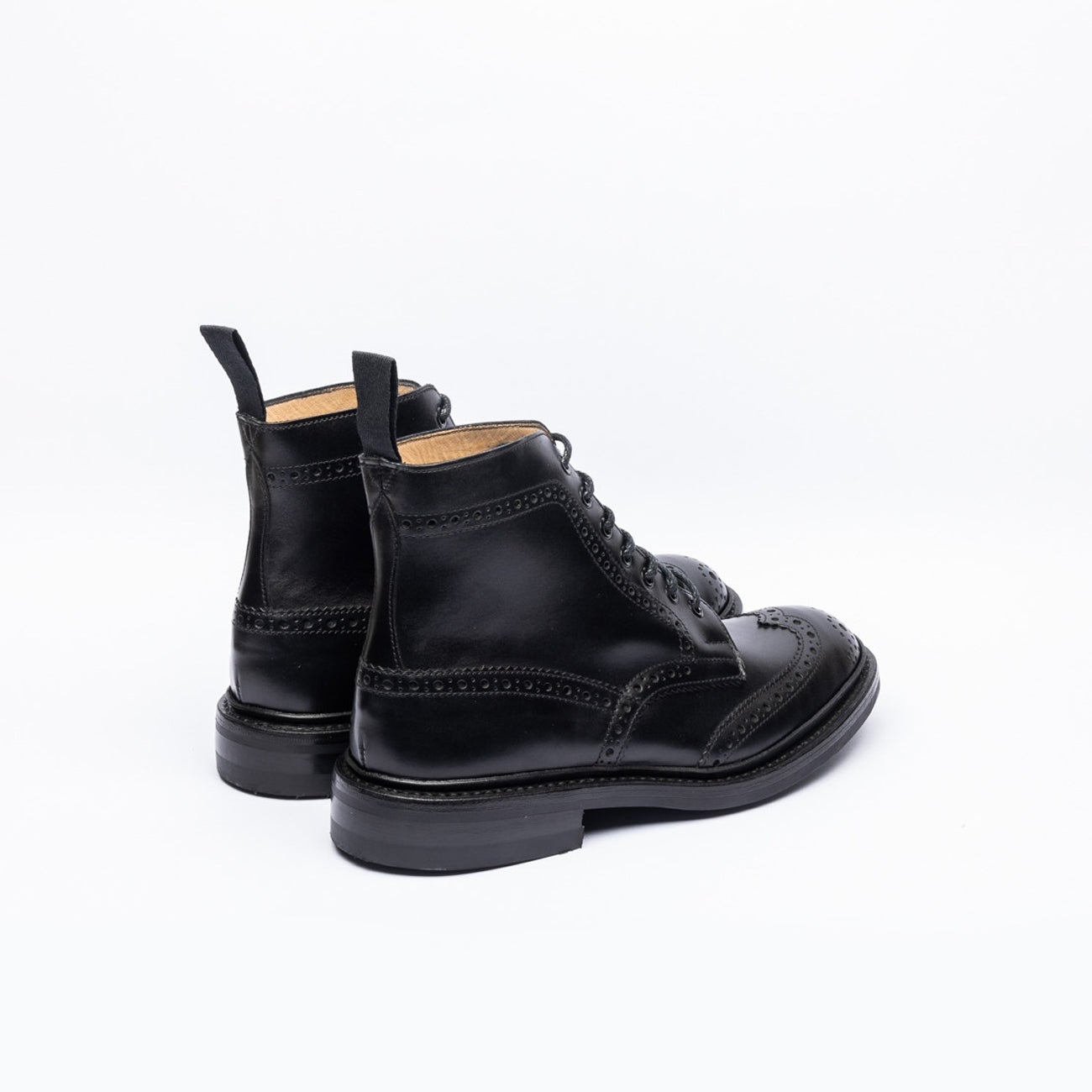 Polacco stringato Tricker's Stow in pelle box nera
