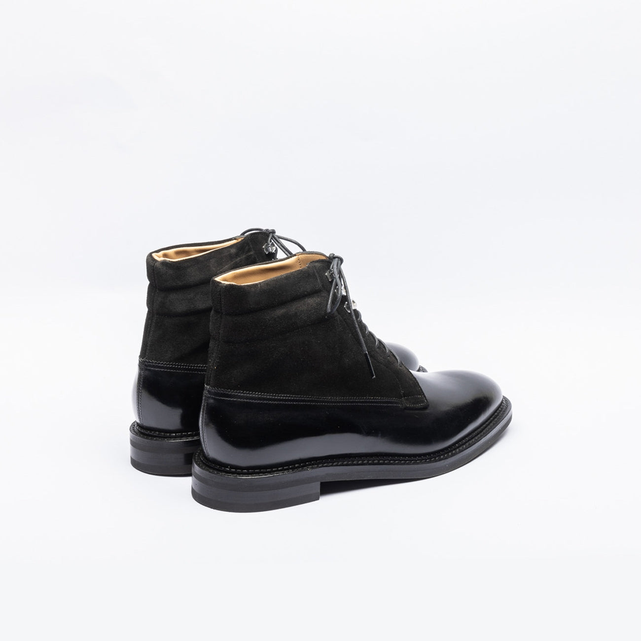 Polacco derby John Lobb Alder in pelle e camoscio nero