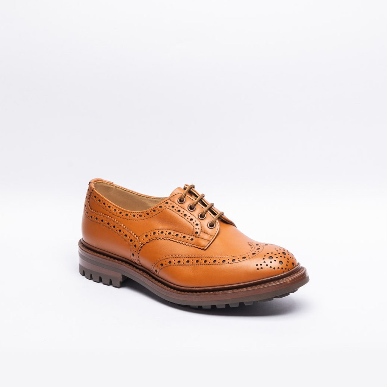 Stringata derby Tricker's Keswick in pelle color cuoio