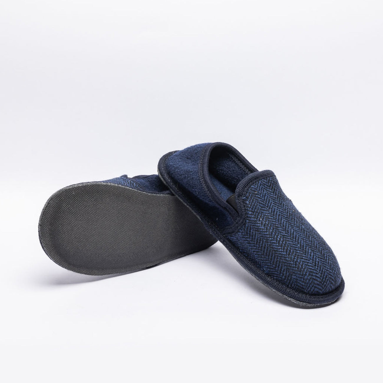 Pantofola da casa Alto Milano Fish in cavallino blu