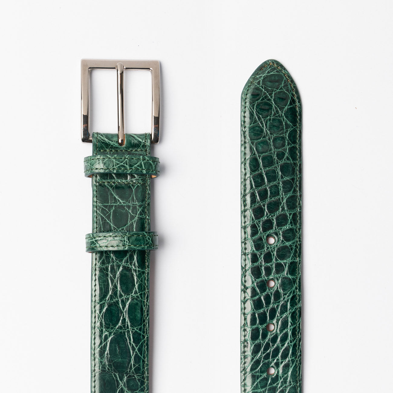 Cintura DNero 2014BECAL in coccodrillo verde smeraldo