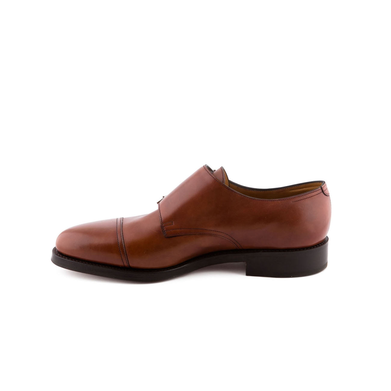 Scarpa John Lobb William fit EE in pelle chestnut misty con doppia fibbia