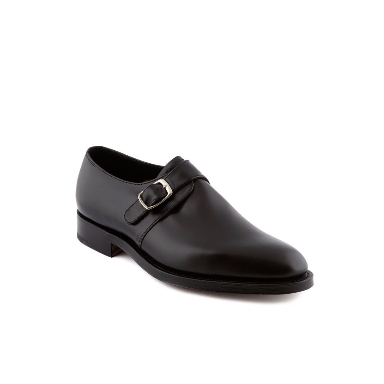 Scarpa Edward Green Welland in pelle nera con fibbia