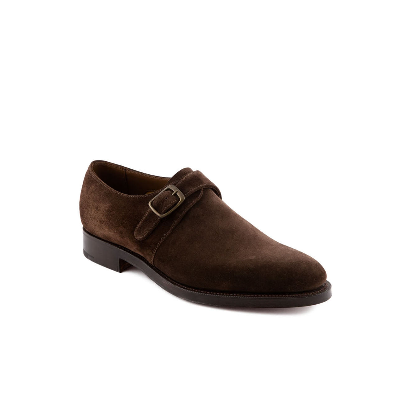 Scarpa Edward Green Welland in camoscio mocca con fibbia