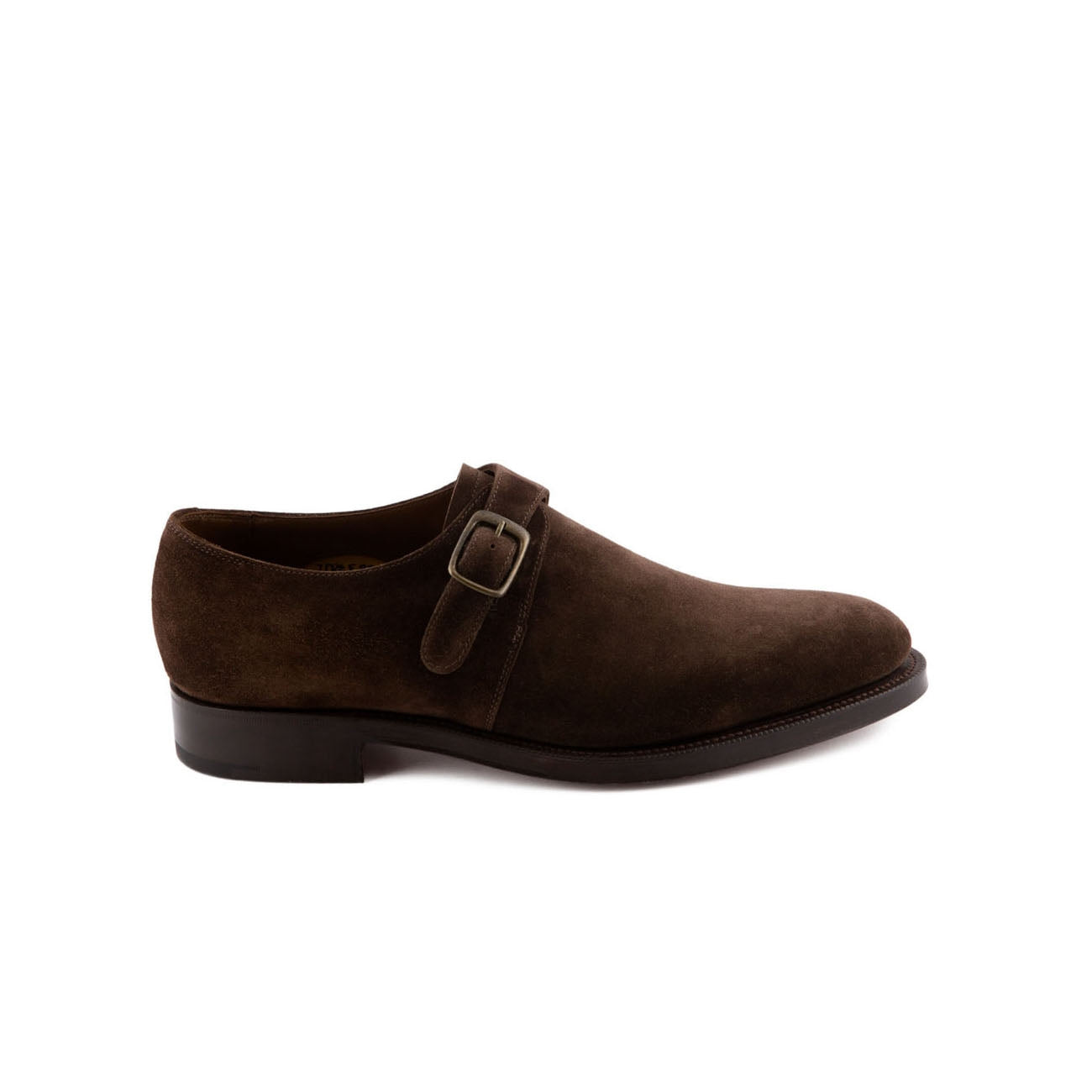 Scarpa Edward Green Welland in camoscio mocca con fibbia