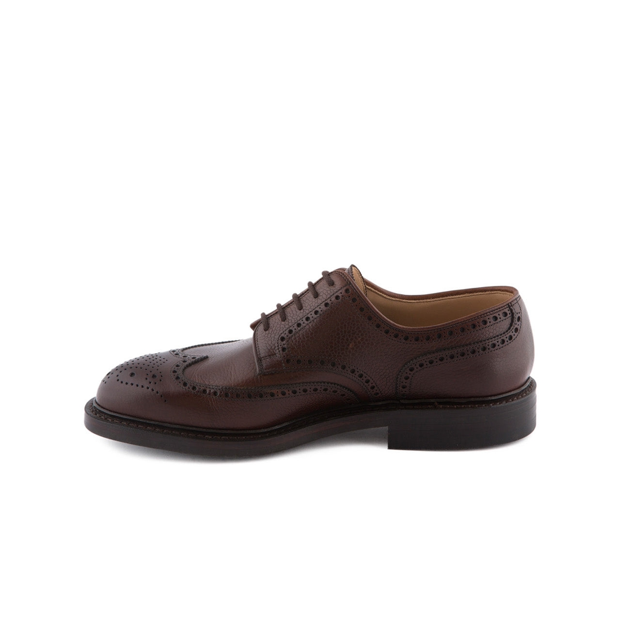 Scarpa stringata Crockett & Jones Pembroke in pelle Scotch Grain testa di moro