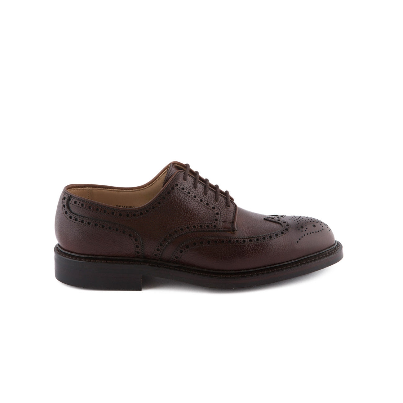 Scarpa stringata Crockett & Jones Pembroke in pelle Scotch Grain testa di moro