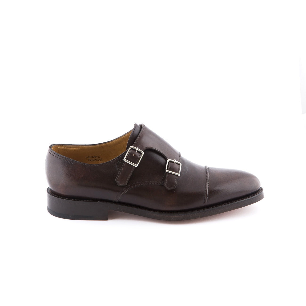 Scarpa John Lobb William II fit EE in pelle misty testa di moro con doppia fibbia