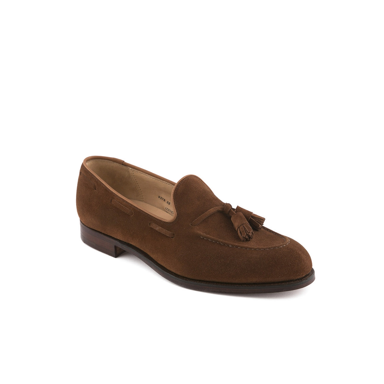 Mocassino Crockett & Jones Cavendish in camoscio marrone polo con nappine