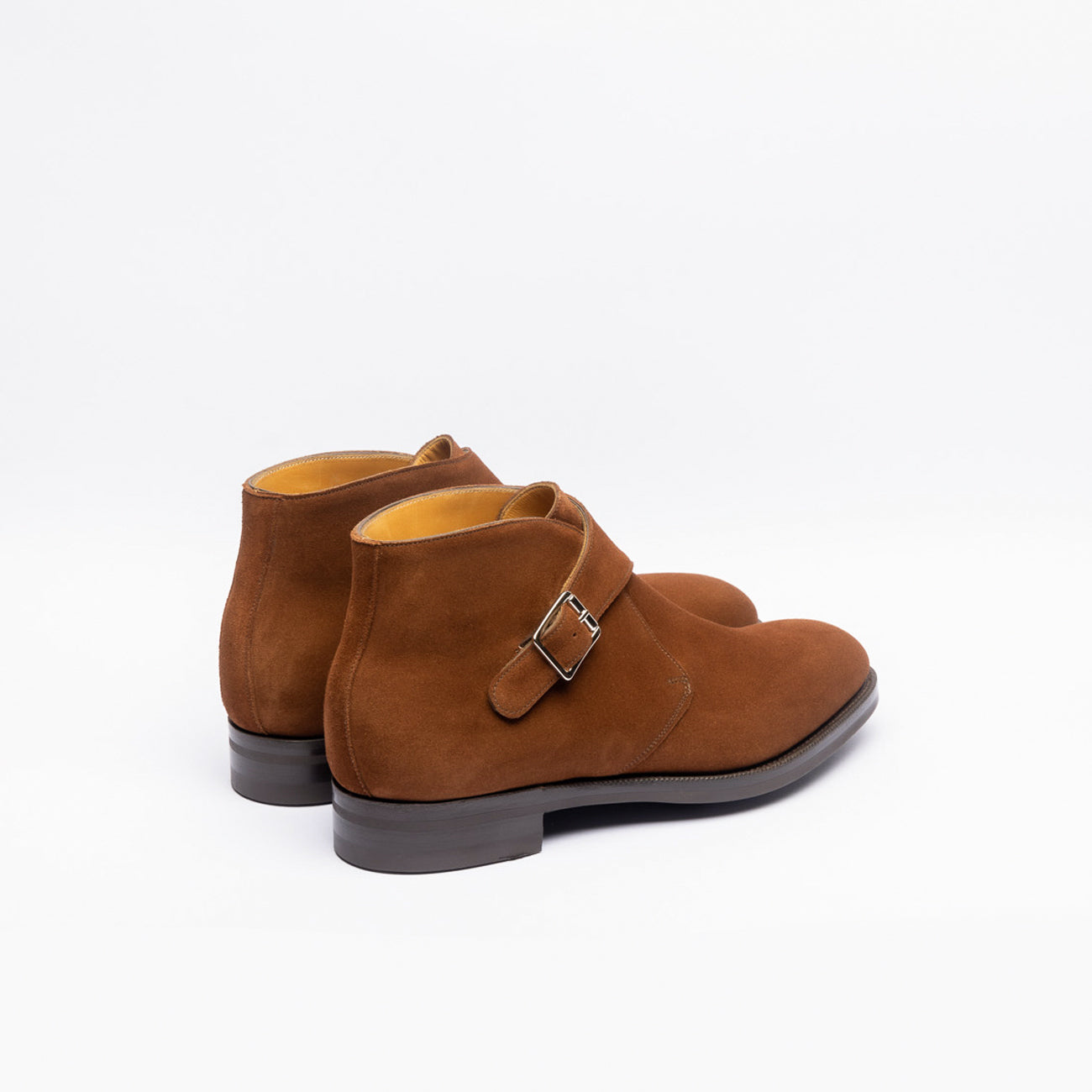 Edward Green Ravenstone single buckle boot in brown suede (Snuff suede)