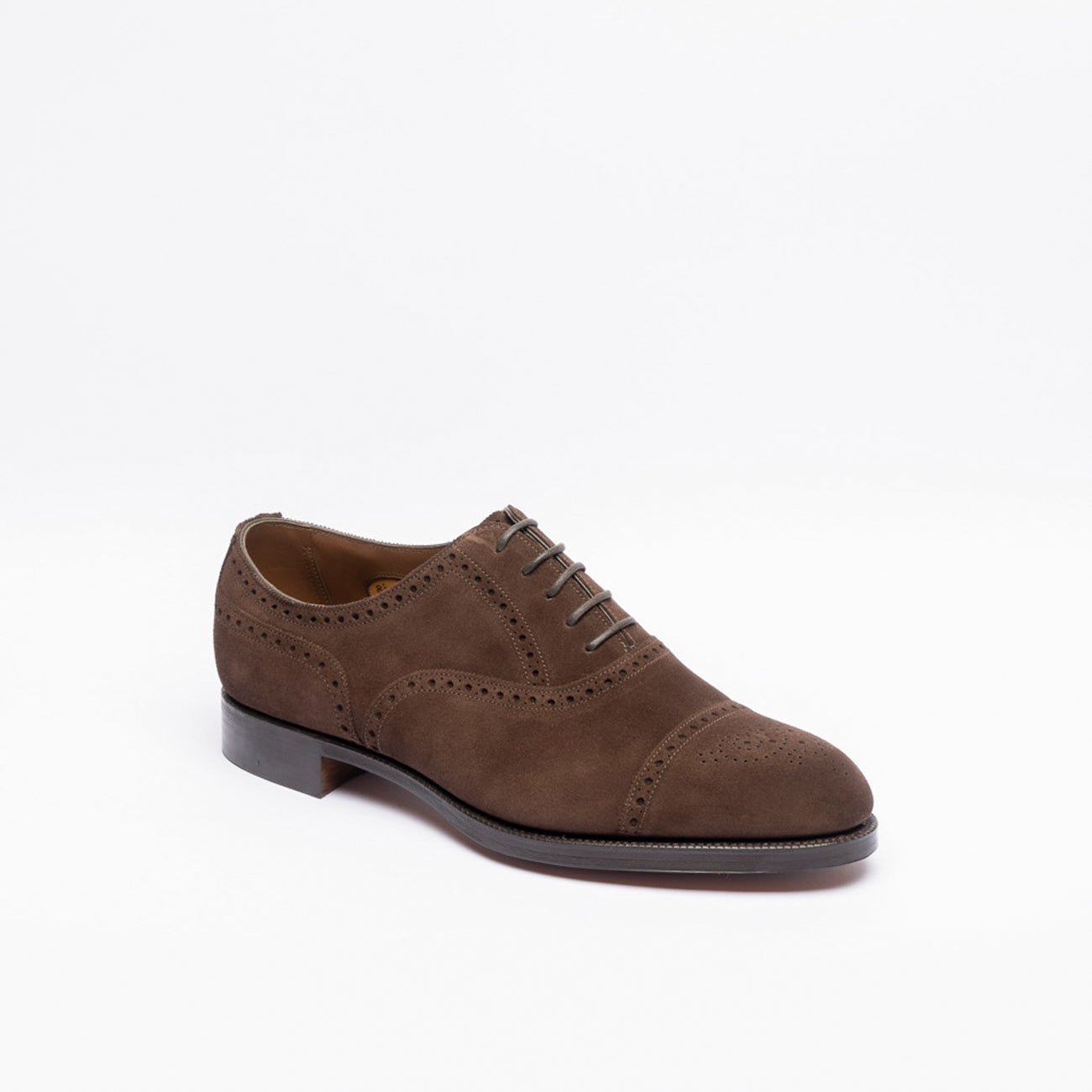 Stringata oxford Edward Green Cadogan in camoscio marrone