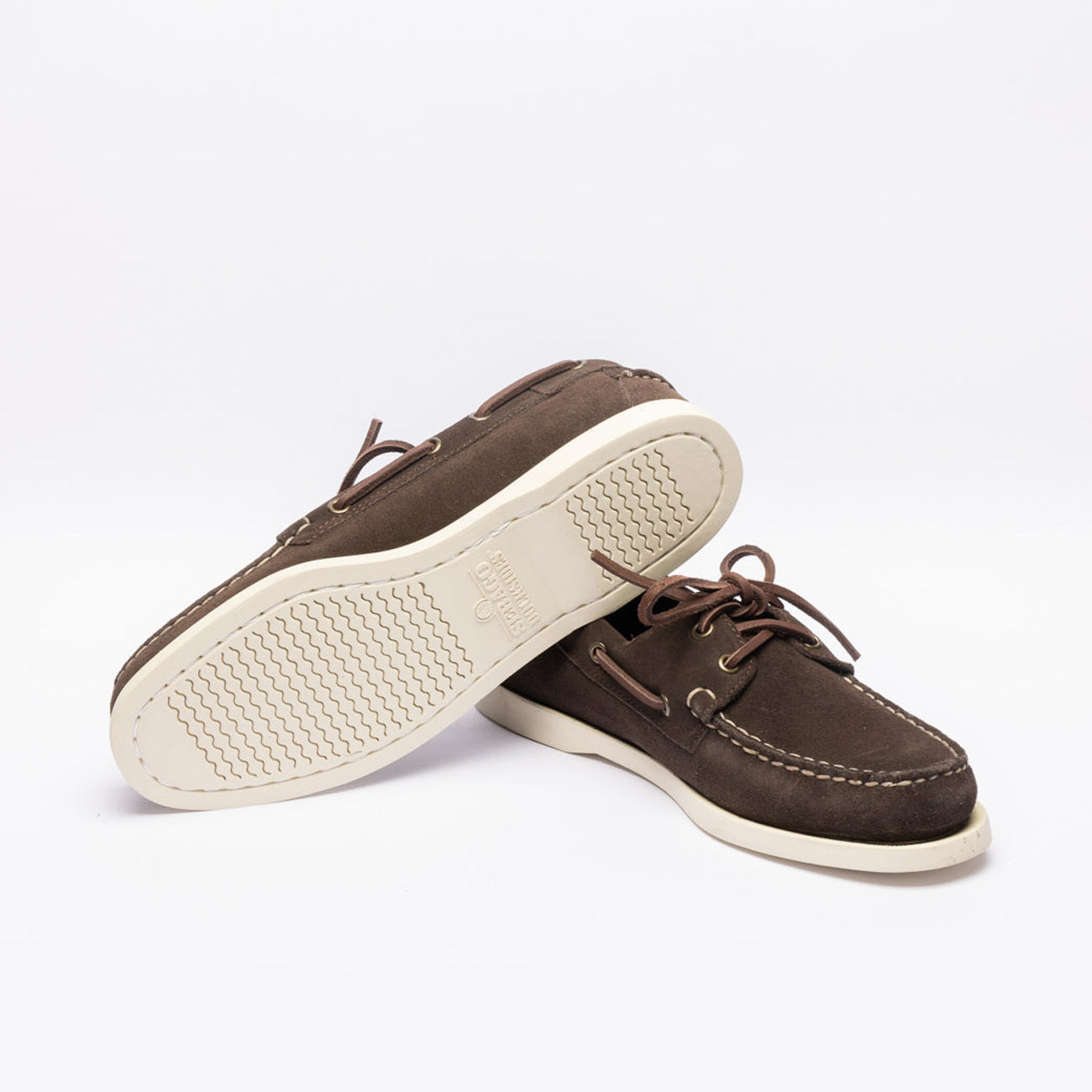 Sebago Portland Flesh Out brown suede boat loafer (Moka brown)