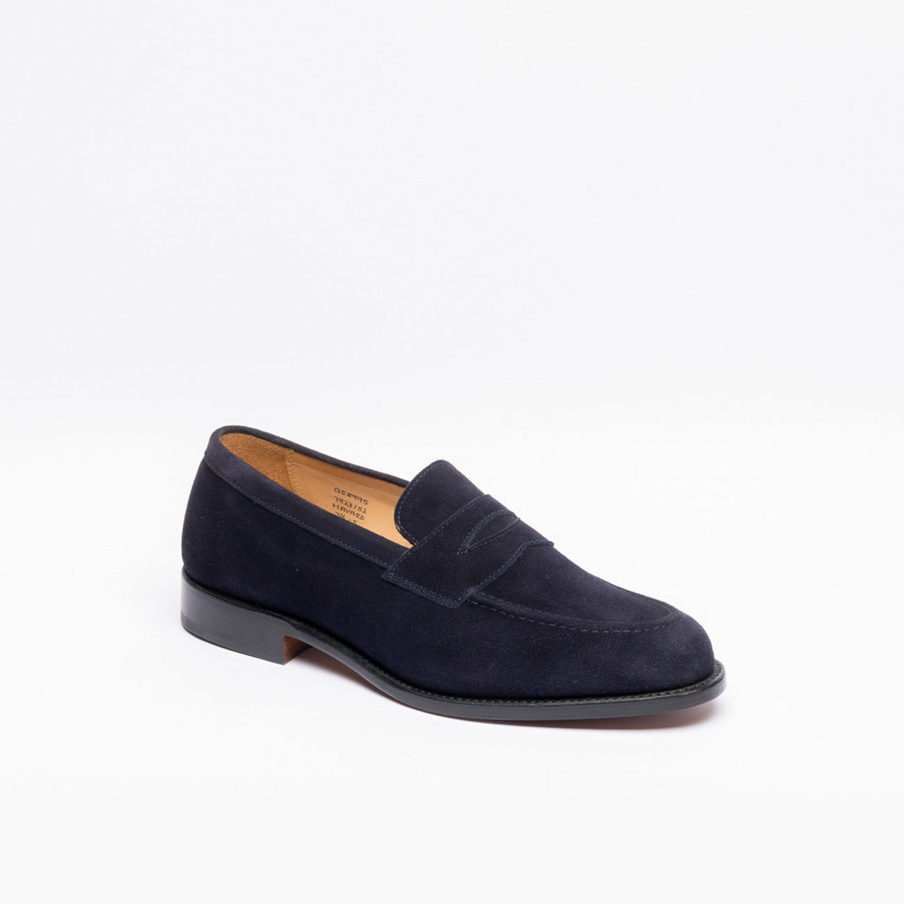 Mocassino penny loafer Tricker's Havard in camoscio blu