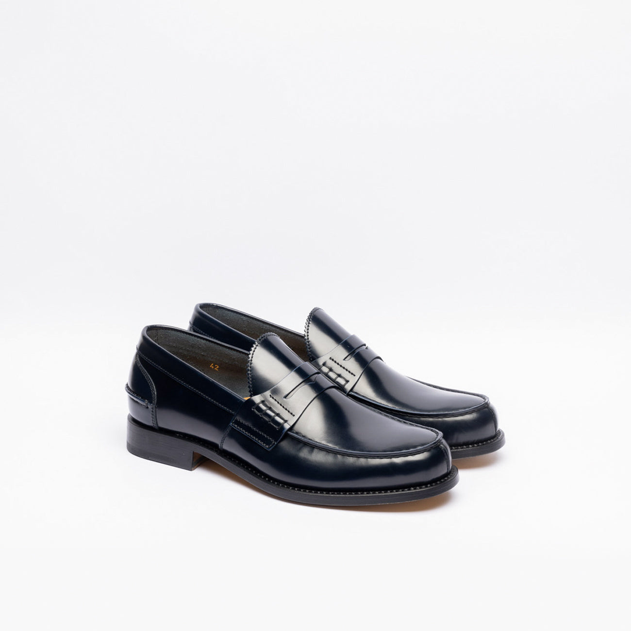  Penny loafer Borghini 750 loafer in blue brushed leather Penny loafer Borghini 750 loafer in blue brushed leather