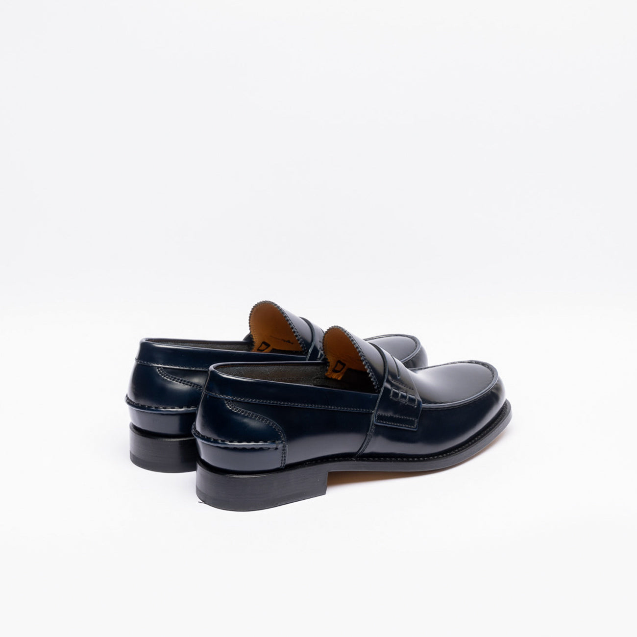  Penny loafer Borghini 750 loafer in blue brushed leather Penny loafer Borghini 750 loafer in blue brushed leather