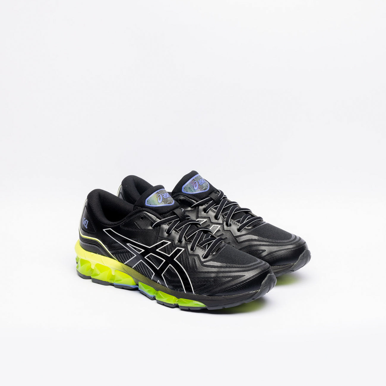 Running sneaker Asics Gel Quantum 360 VII in black fabric and fluorescent yellow gel