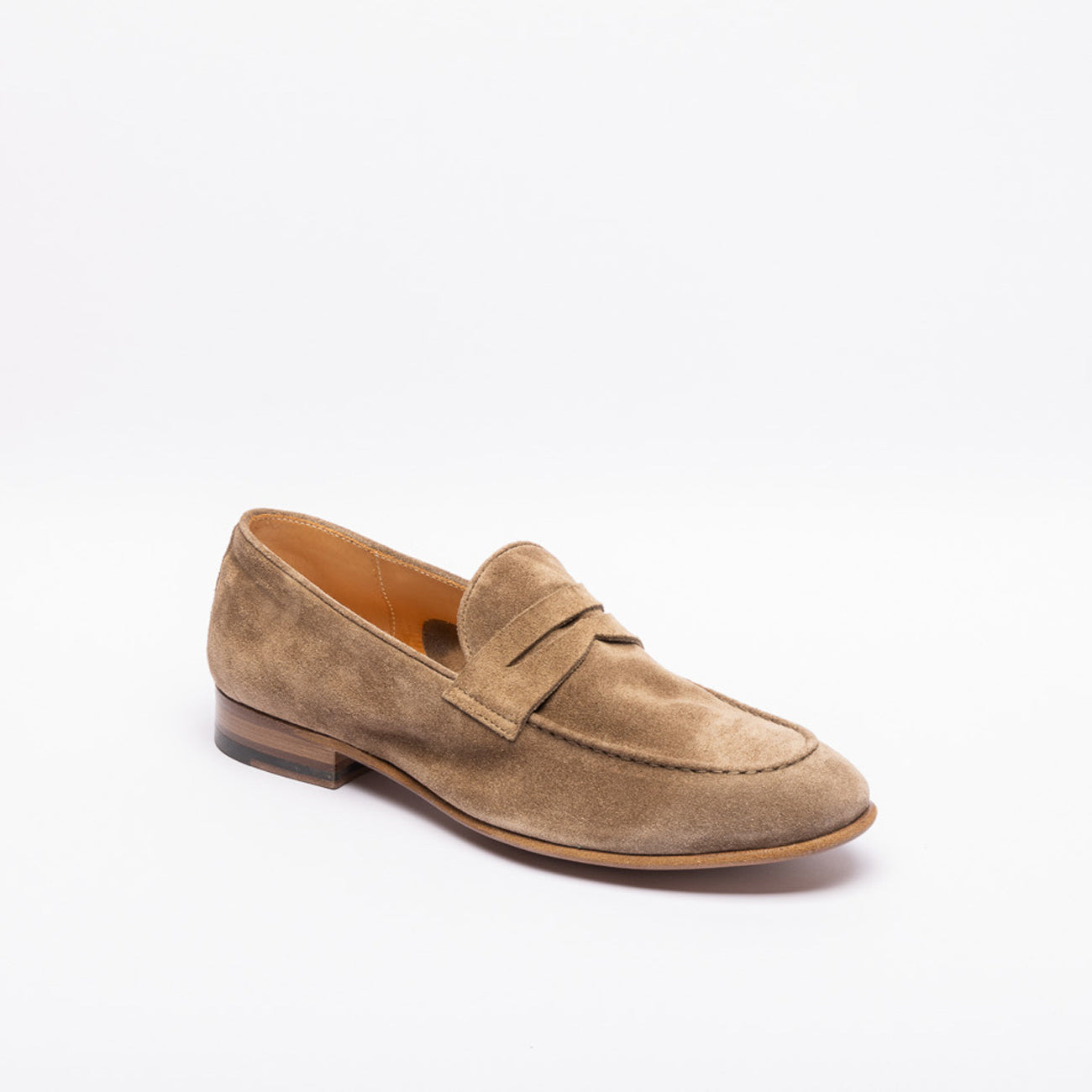 Mocassino penny A. Fasciani Felix in camoscio beige