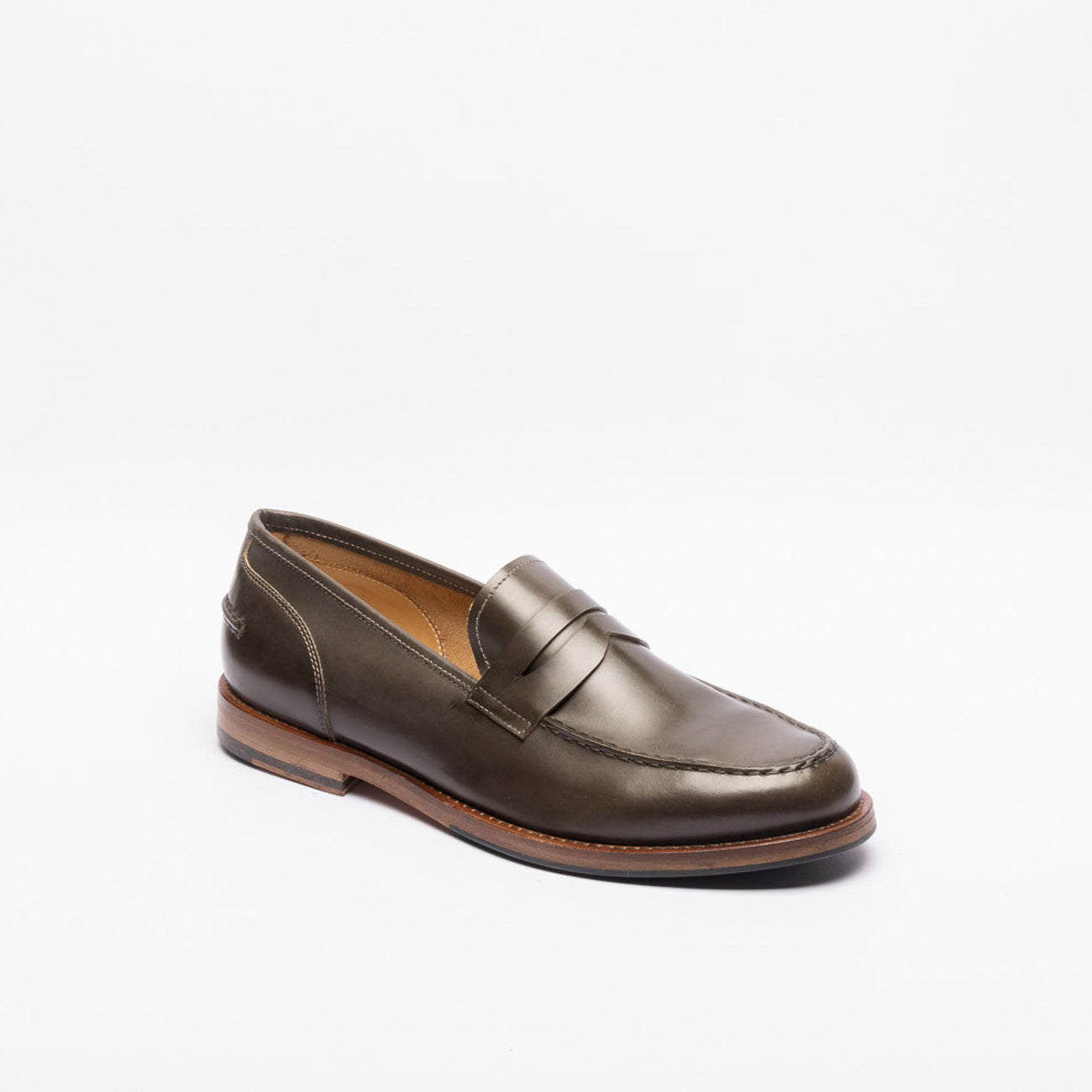 Mocassino penny A. Fasciani Zen in pelle grigia / marrone