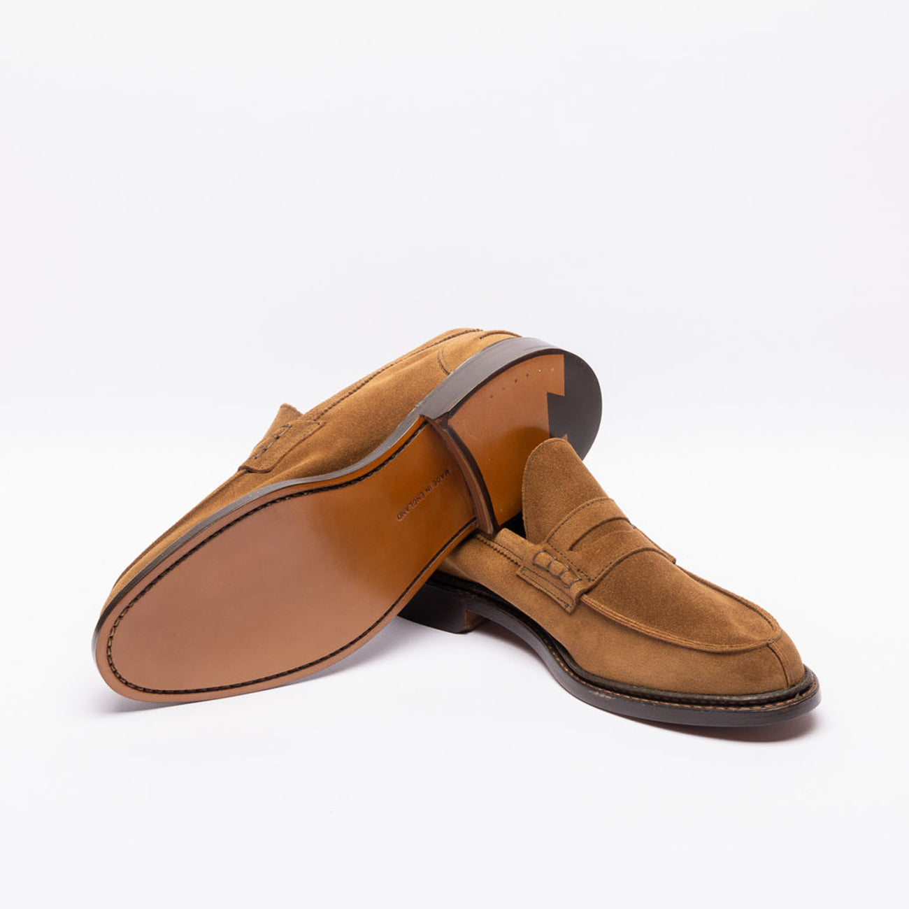 Tricker's Adam penny loafers in brown suede (Cubana suede)