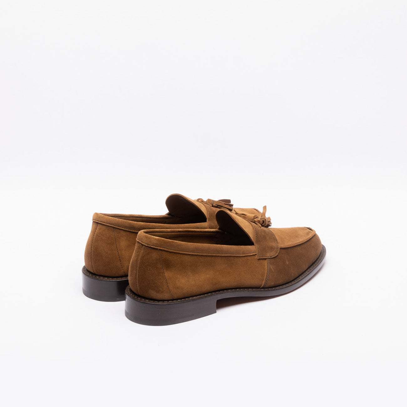 Tricker's Tony tassel loafers in brown suede (Cubana suede)