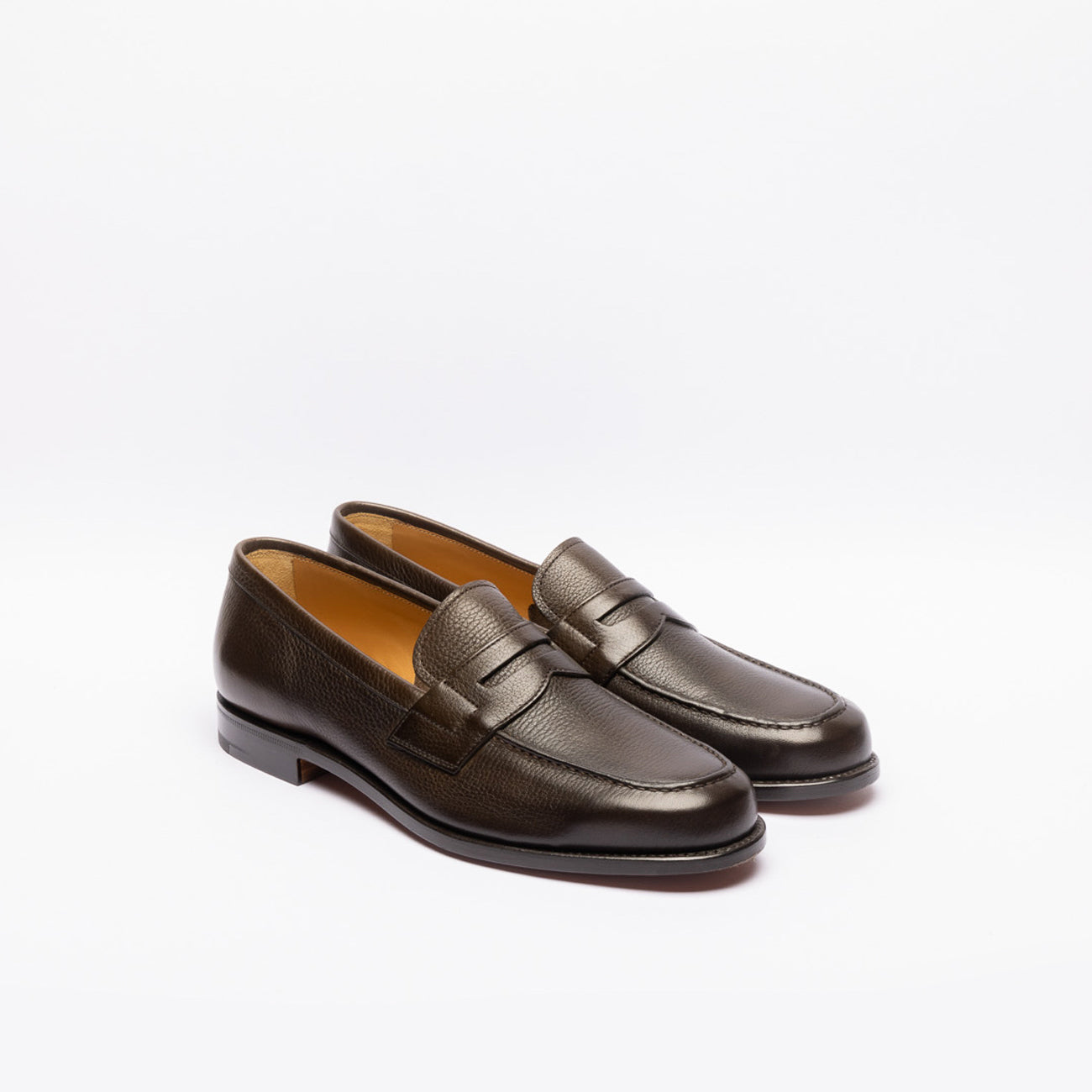 Church's Heswall penny loafers in brown hammered leather (Ebony soft grain)