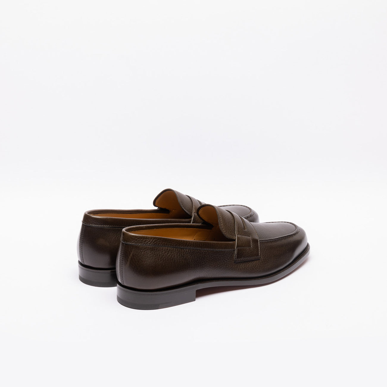 Church's Heswall penny loafers in brown hammered leather (Ebony soft grain)