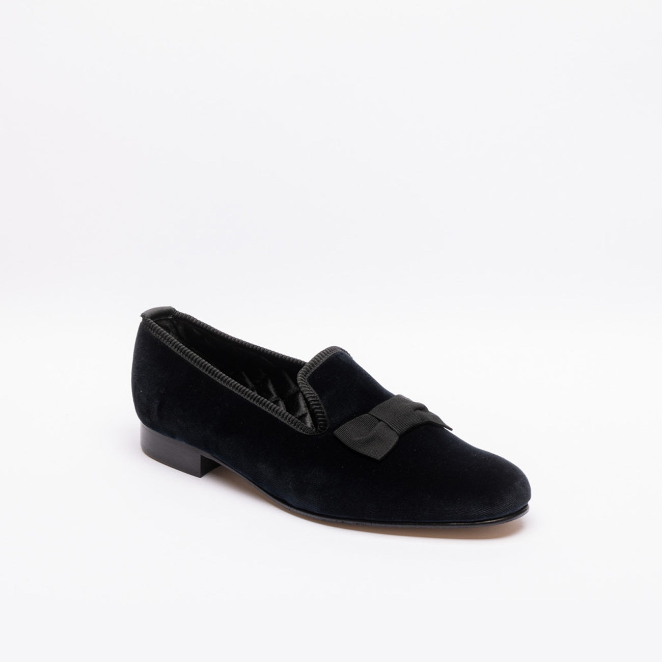 Slipper Bowhill & Elliott Fiocco in velluto nero
