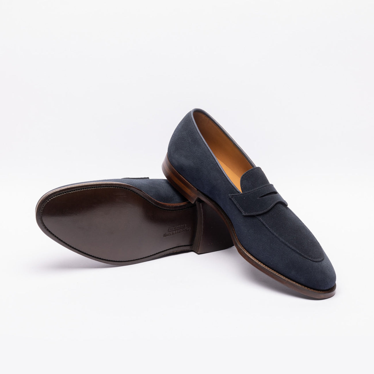 Mocassino penny Crockett & Jones Nice in camoscio blu