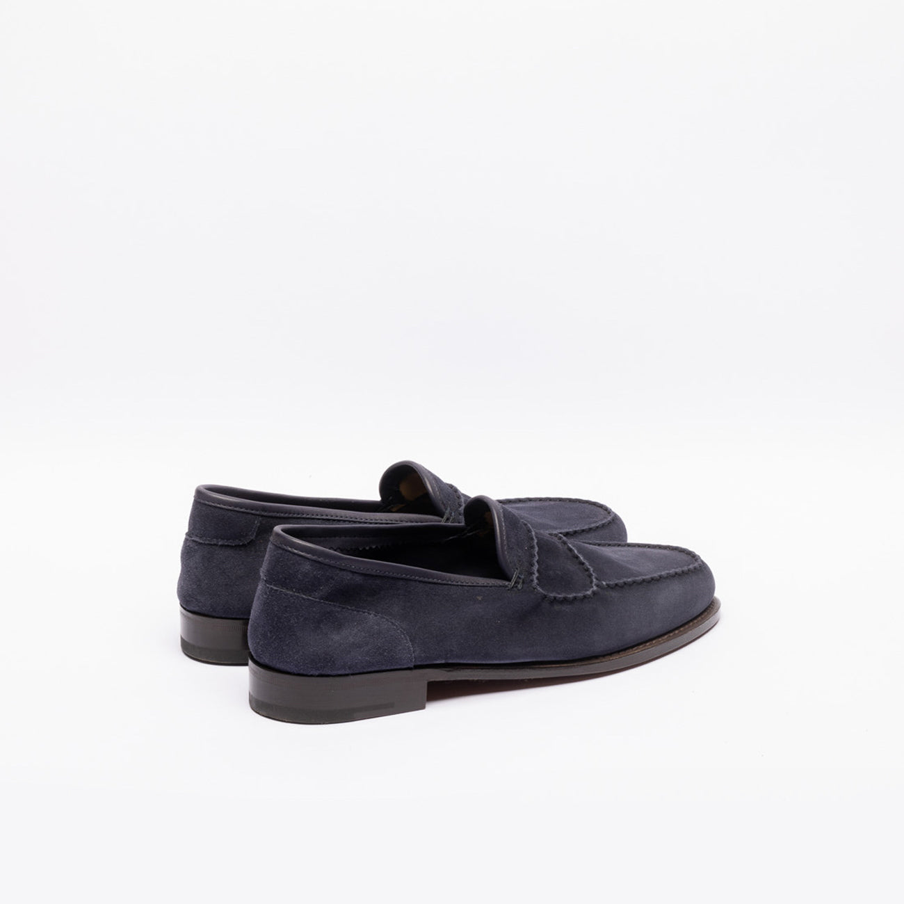 Mocassino penny John Lobb Bath in camoscio blu