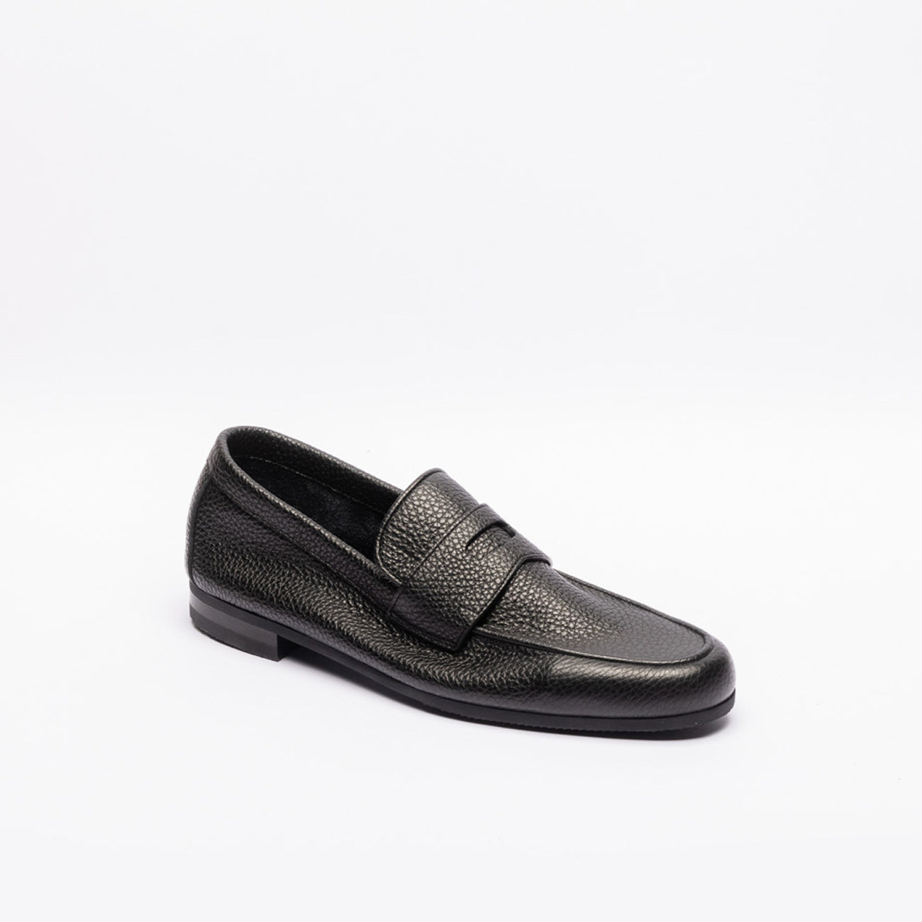 Mocassino penny sfoderato John Lobb Thorne in pelle martellata nera