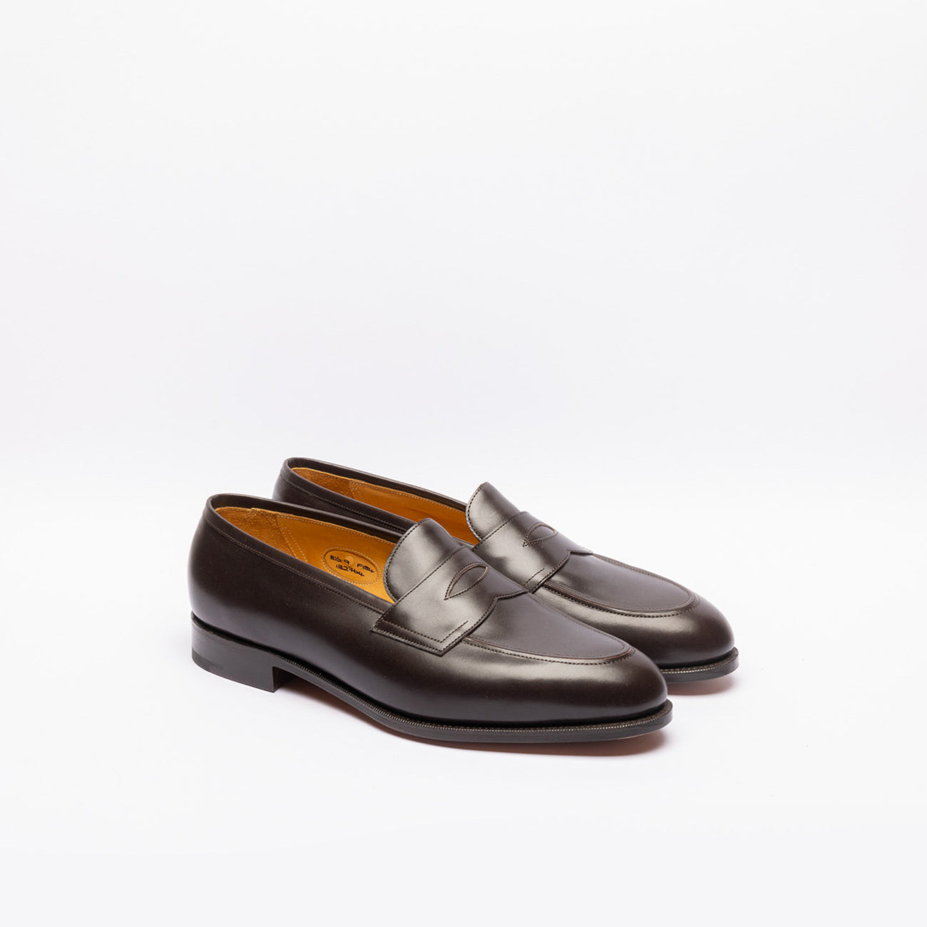 Edward Green Piccadilly penny loafers in brown leather (Espresso calf)
