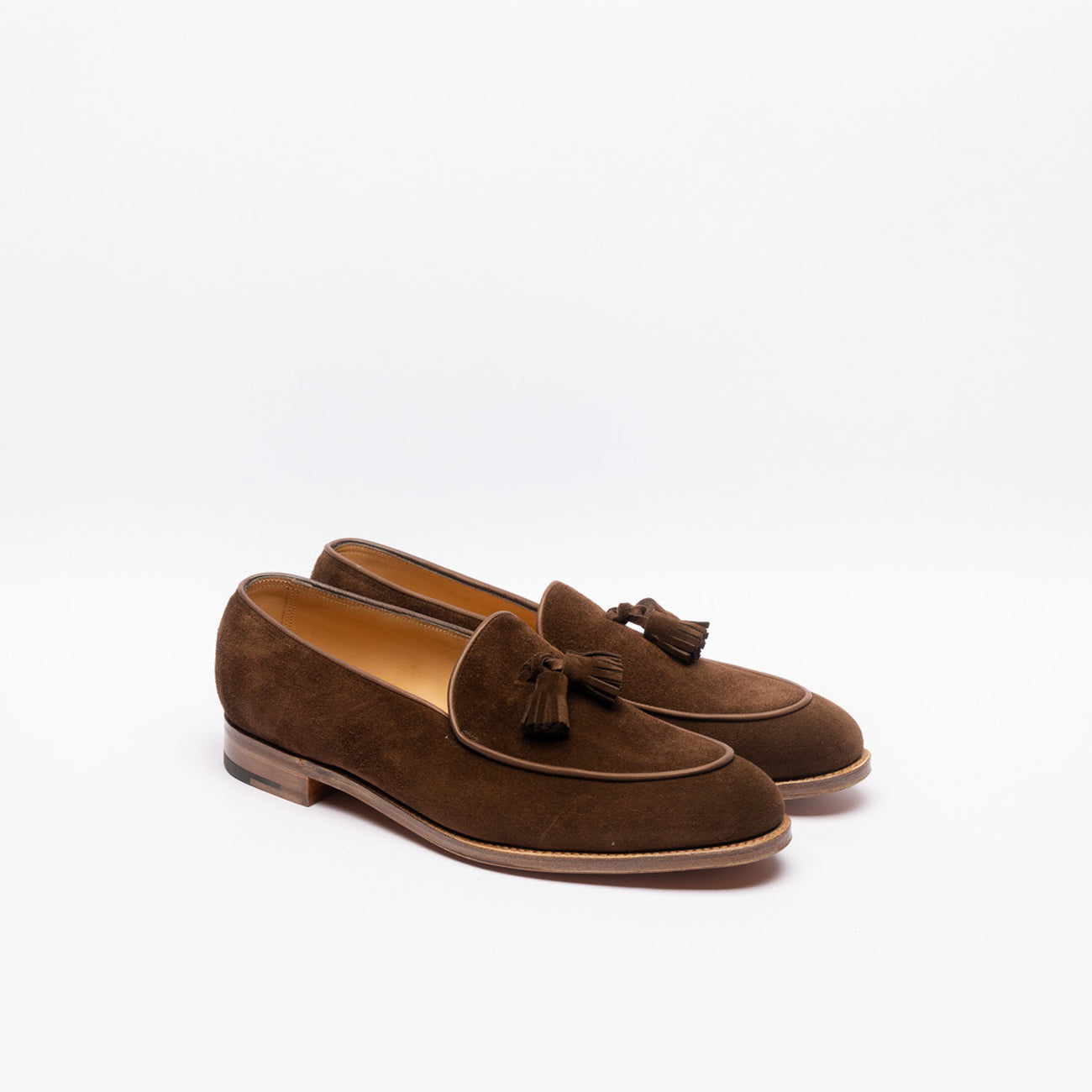 John Lobb Edmond tassel loafers in brown suede