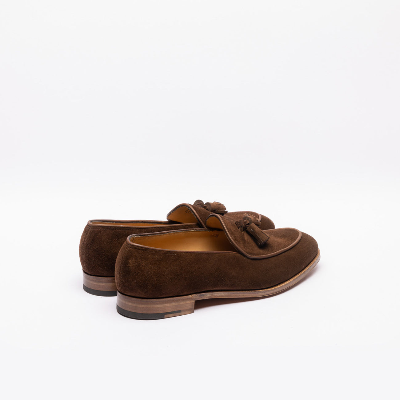 John Lobb Edmond tassel loafers in brown suede