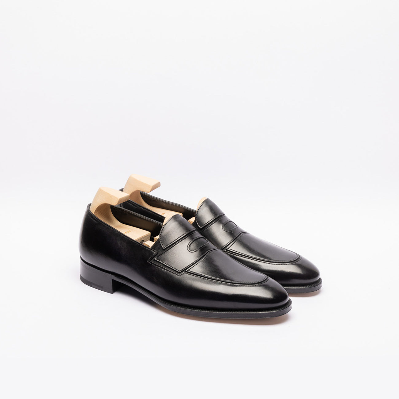 John Lobb Montgomery penny loafer in black leather