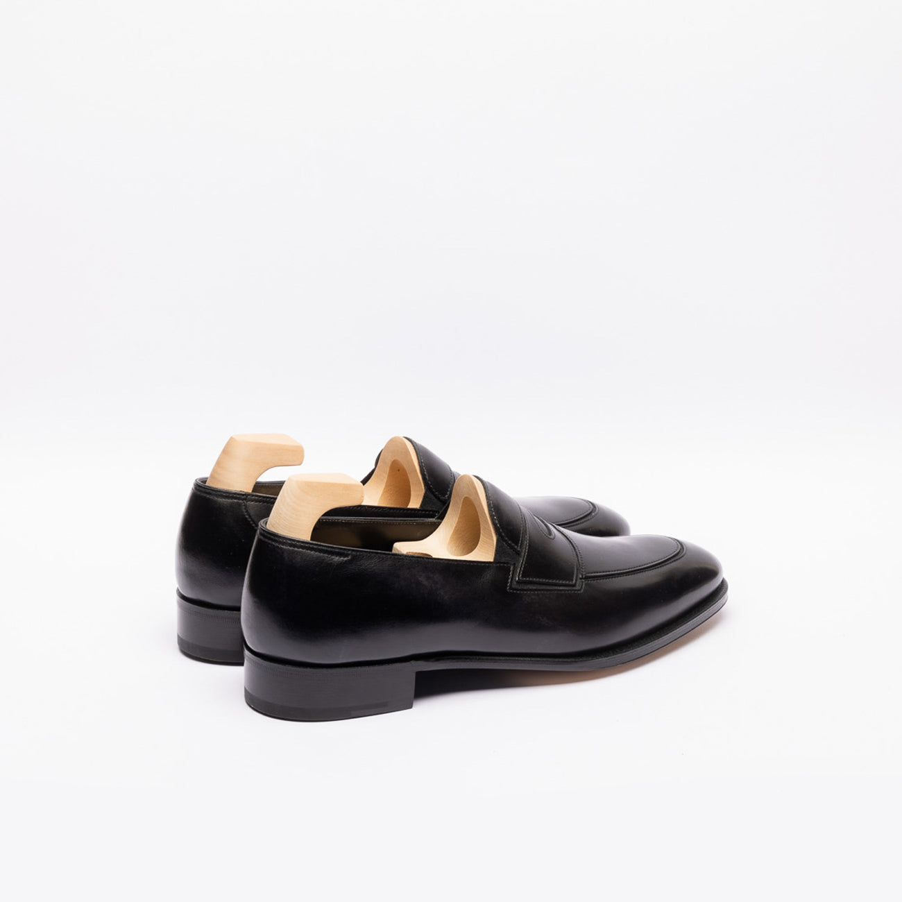 John Lobb Montgomery penny loafer in black leather