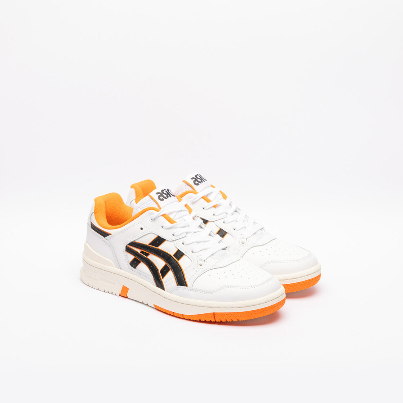 Asics EX89 white leather low-top basketball sneaker with black logo
