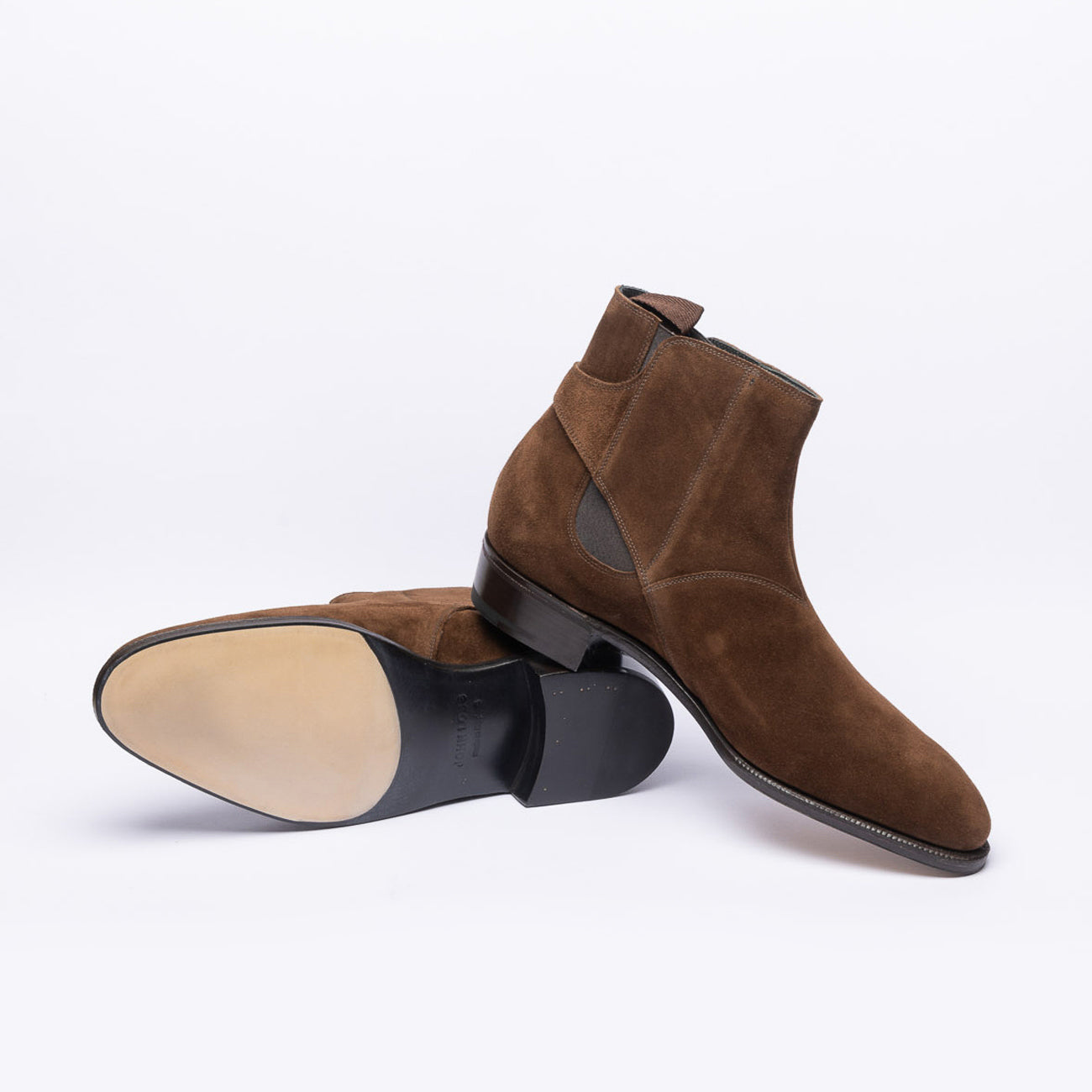 Stivale chelsea John Lobb Masons in camoscio marrone