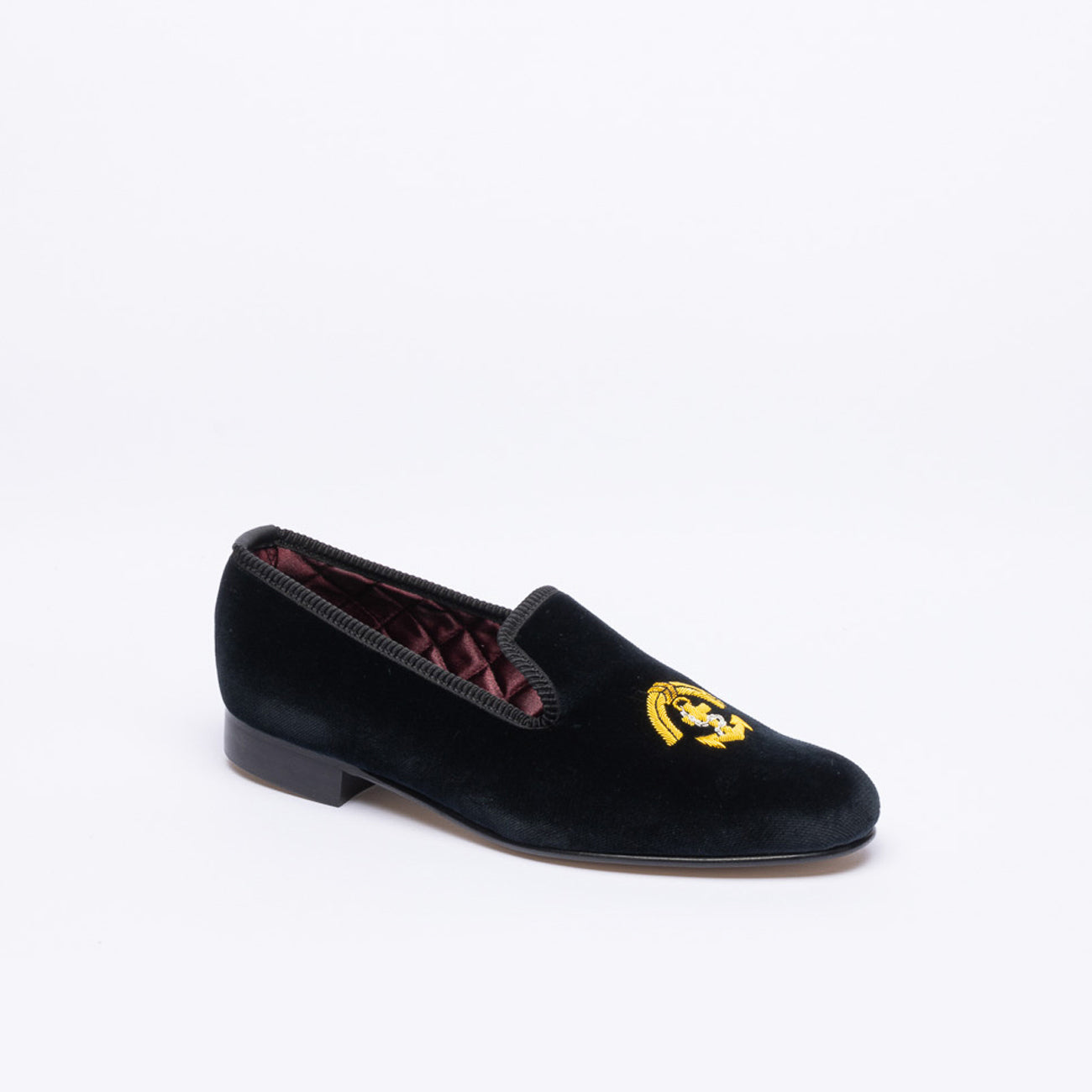 Slipper Bowhill & Helliot Ancora e Corda in velluto nero