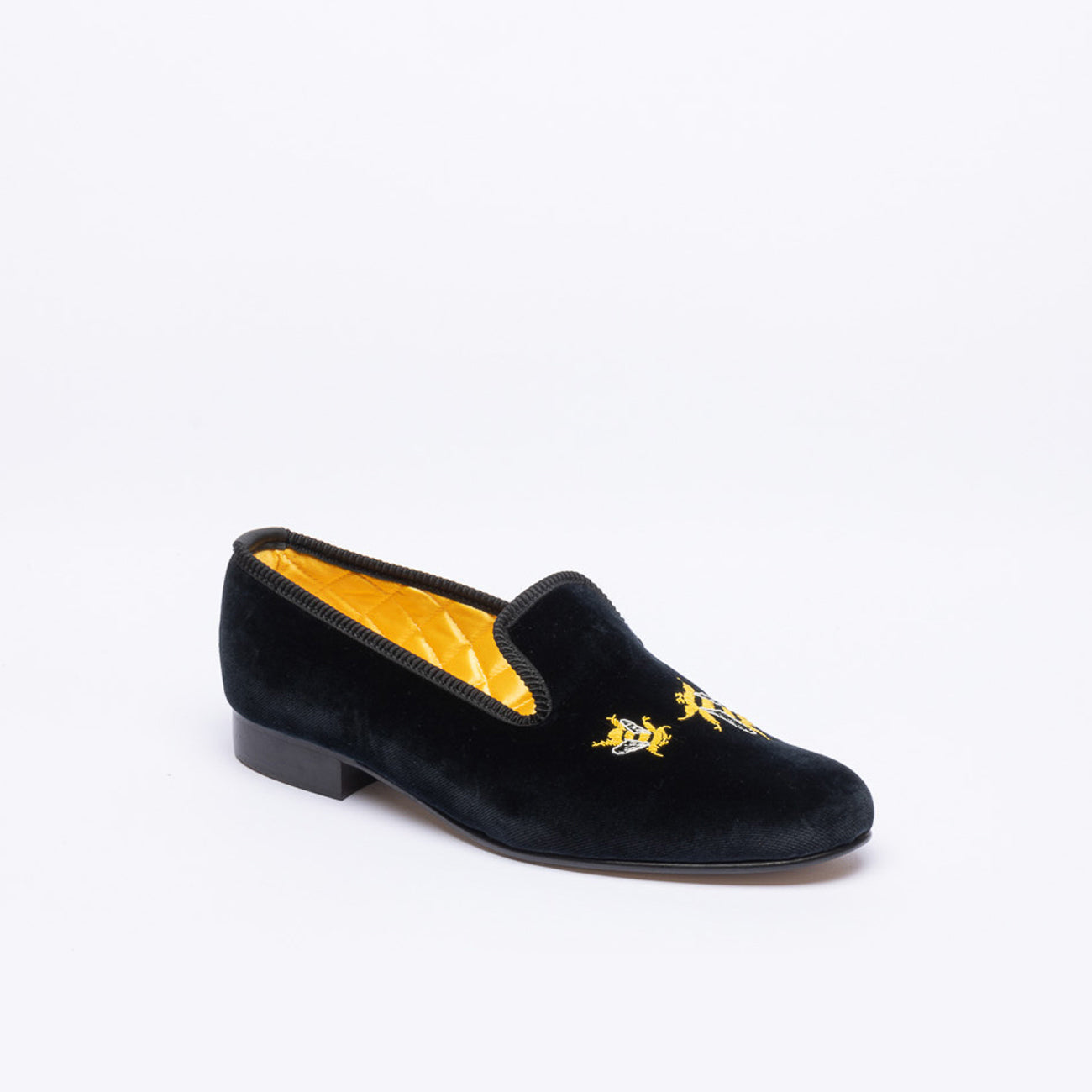 Slipper Bowhill & Helliot Ape in velluto nero